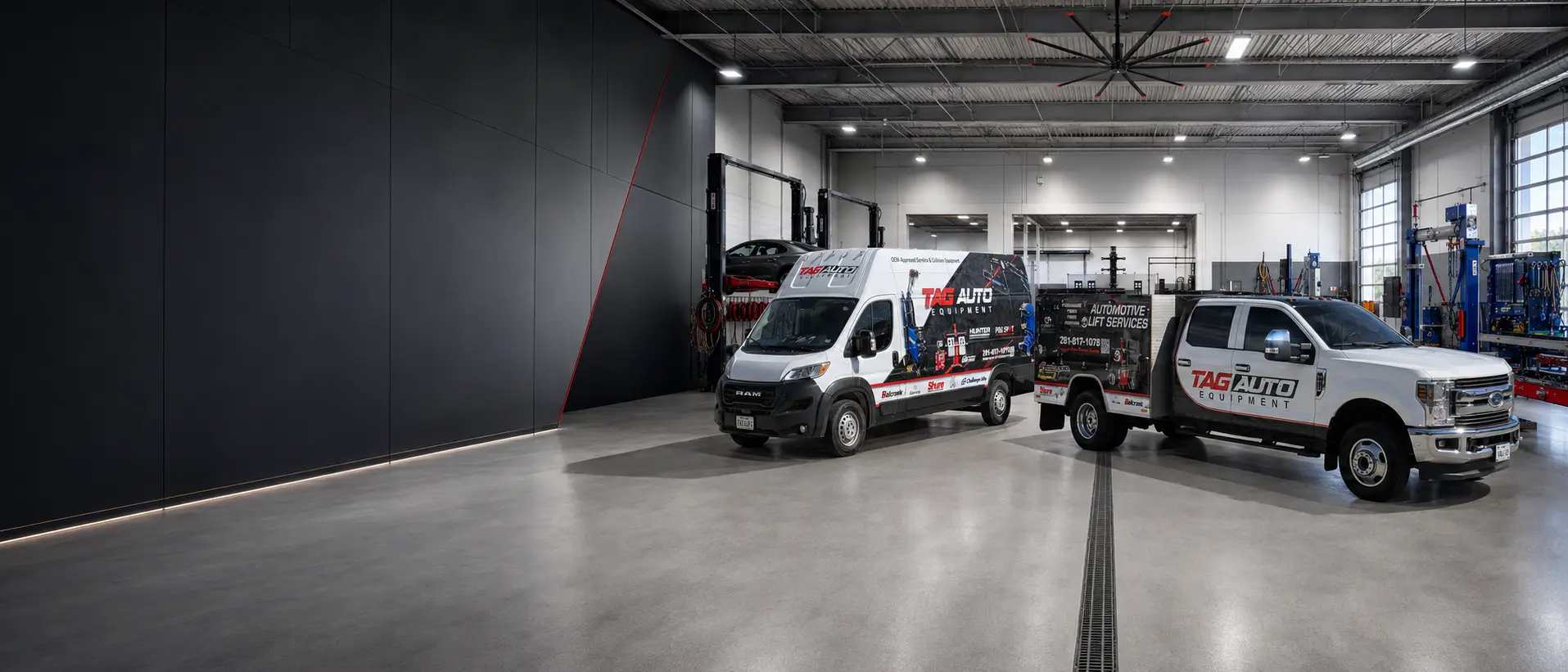 TAG Auto Equipment service van and lift service truck